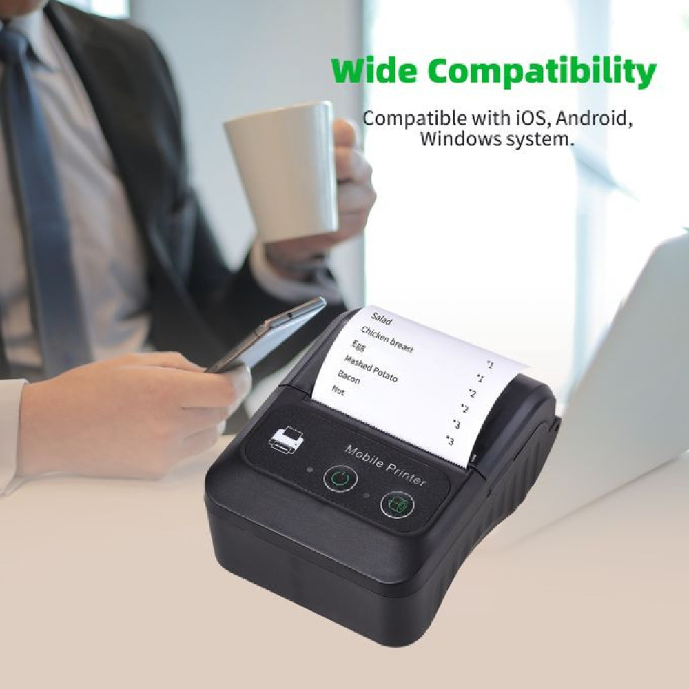 Mini Thermal Printer Wireless Bluetooth Printer 58mm Paper