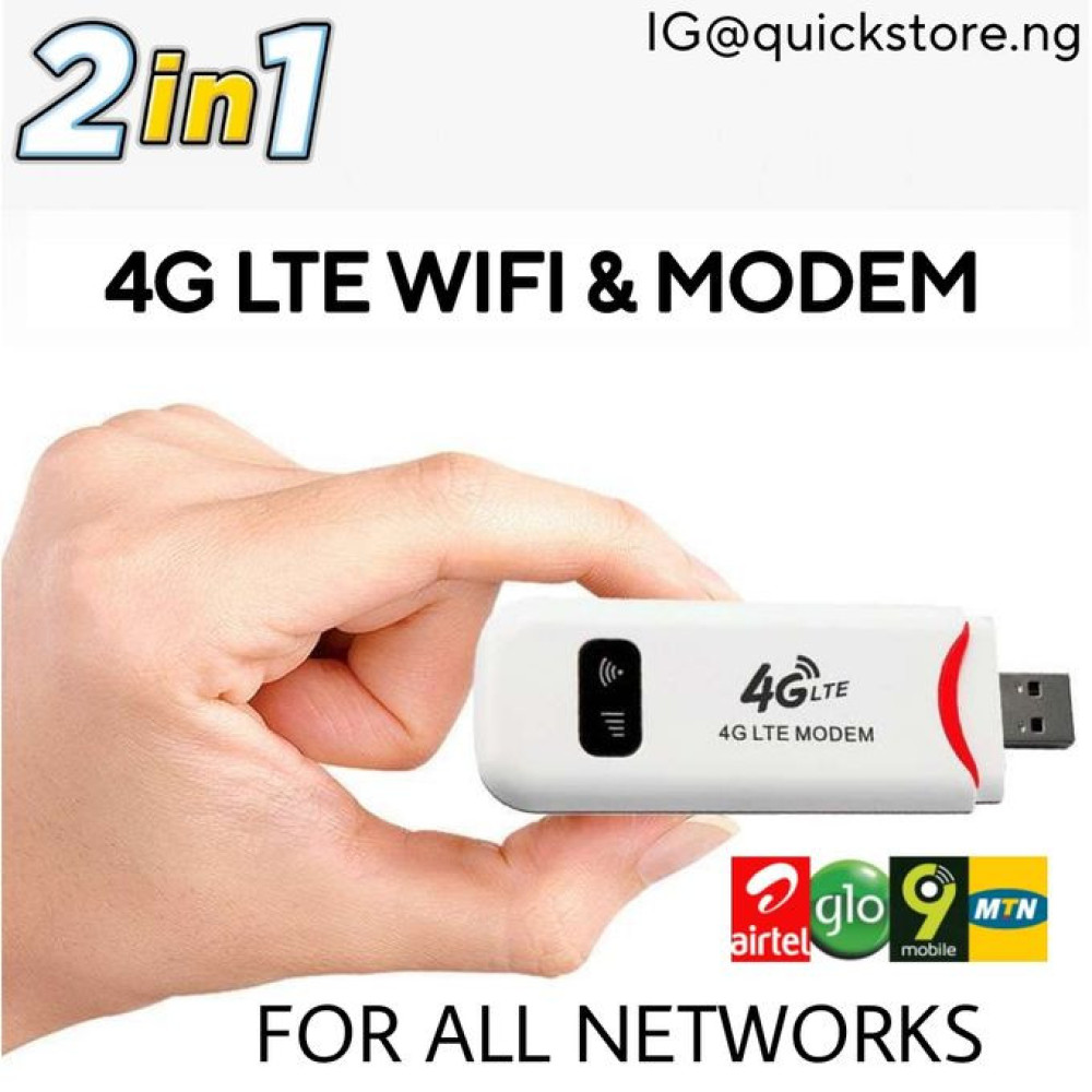 Zong Wifi Universal Usb 4G LTE Wifi Modem ALL NETWORK Mifi Router Mtñ Airtel Glo Etisalat Spectranet Smile (wfmd)