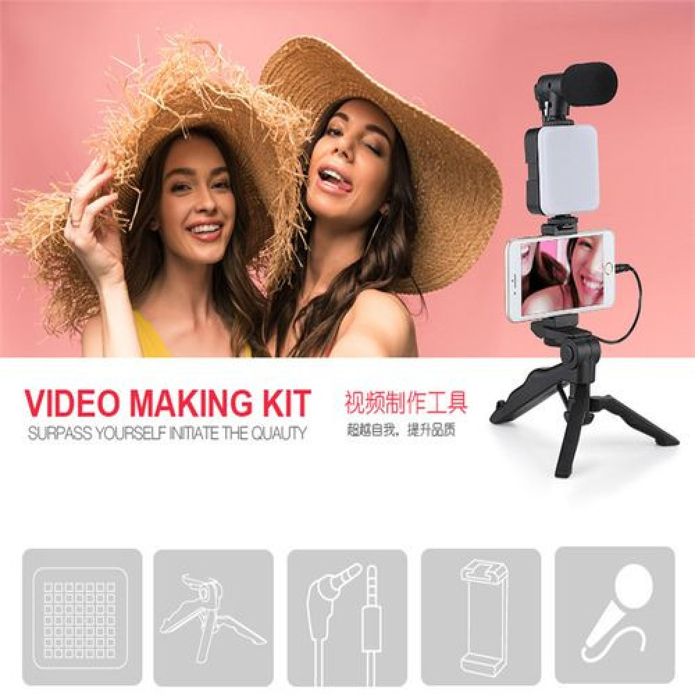 Smartphone Vlog Kit With LED Video Light 5600K