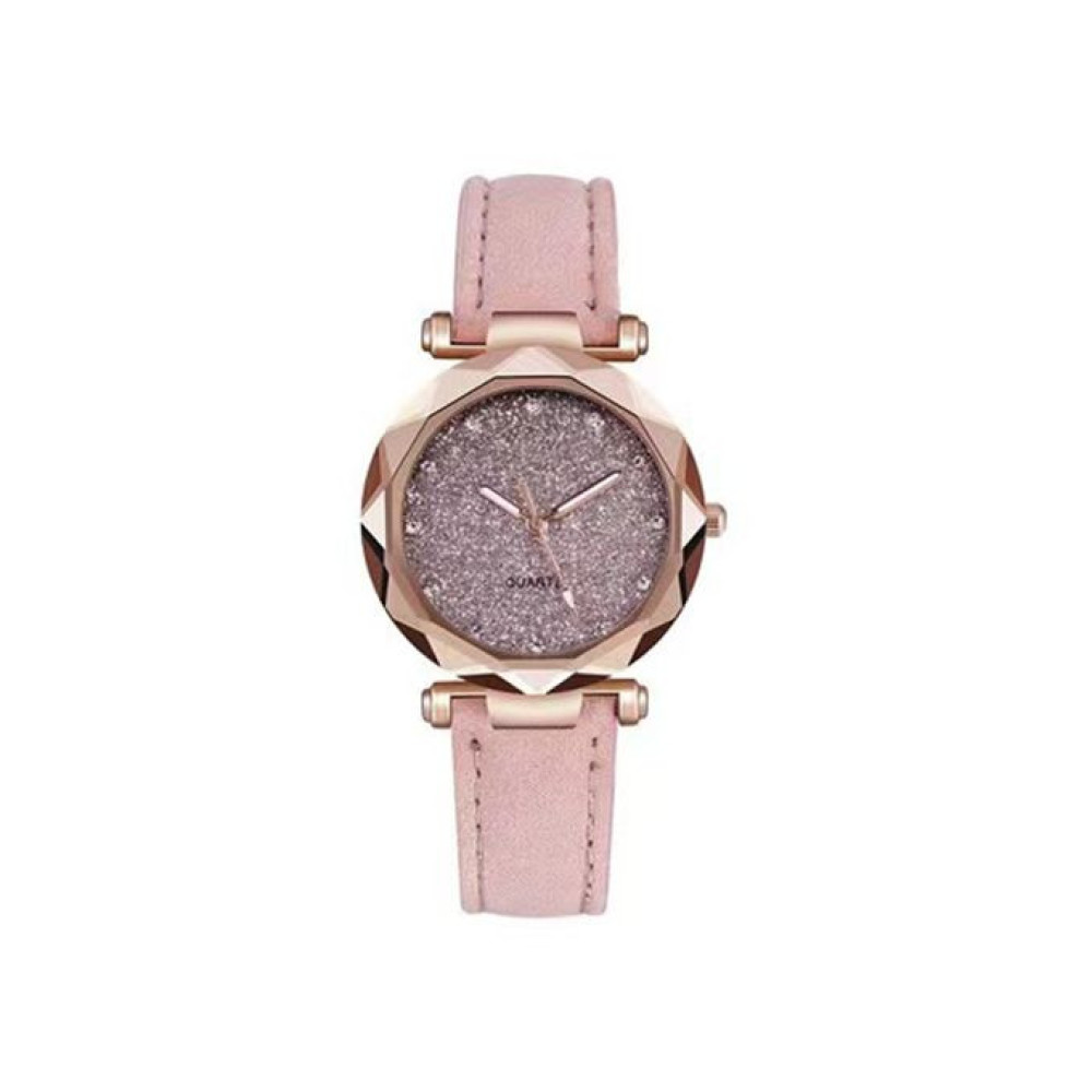 Women's Watch【Watch + Bracelet】Leather Strap Casual Ladies Watch + Bracelet