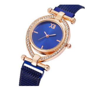 Classic Stainless Steel Women Ladies Wrist Watch- Blue