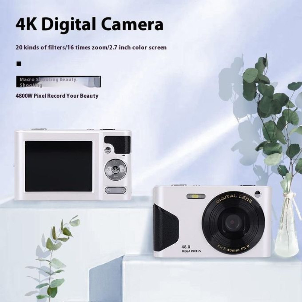 4K Student Camera, 48 Million HD Daily Travel Photo Recorder, Retro Macro Digital Beauty Camera