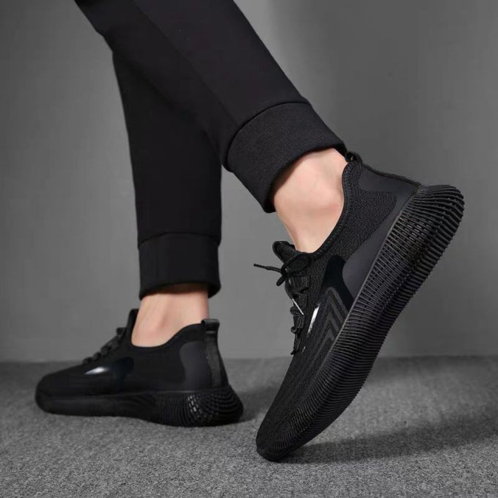 Men's Black Fashion Sneakers - Lace Up