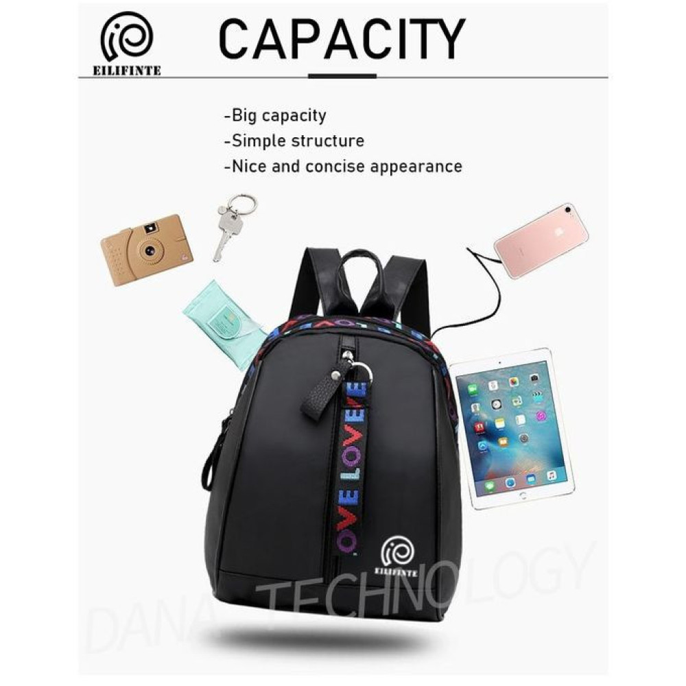 EILIFINTE B03 Ladies Causal Oxford Backpack Bag - Black