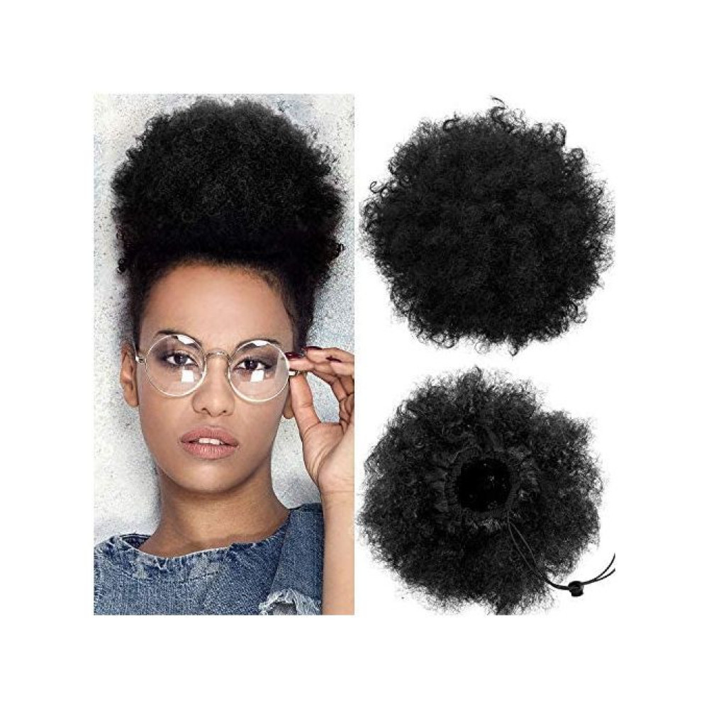 Hair Afro Hair Bun Hair For Ladies - Black