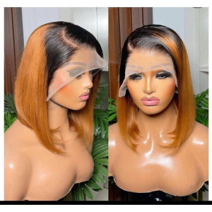 2 Tone(1B/30) Glueless C Frontal Bob Wig- 12"